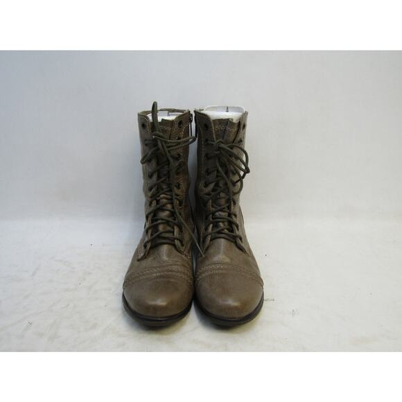 STEVE MADDEN Womens Sz 6 M Brown Leather Zip Combat High Ankle Boots TROOPA - Picture 5 of 10